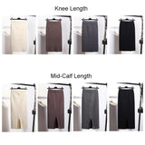 Women Back Slit Bodycon Elegant Midi Pencil Skirt Autumn Winter Casual Knitted Skirt High Waist Skirts Womens Jupe Femme Faldas
