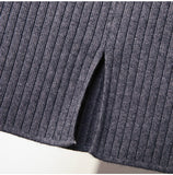 Women Back Slit Bodycon Elegant Midi Pencil Skirt Autumn Winter Casual Knitted Skirt High Waist Skirts Womens Jupe Femme Faldas