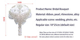 8 styles new white wedding bride holding flowers artificial bouquet ribbon rhinestone pearl bouquet decoration bride groom dance
