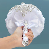 8 styles new white wedding bride holding flowers artificial bouquet ribbon rhinestone pearl bouquet decoration bride groom dance