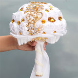 8 styles new white wedding bride holding flowers artificial bouquet ribbon rhinestone pearl bouquet decoration bride groom dance
