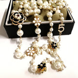 Long Simulated Pearl Necklace For Women No.5 Double Layer  pendant  long necklace Party  jewelry