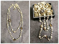 Long Simulated Pearl Necklace For Women No.5 Double Layer  pendant  long necklace Party  jewelry