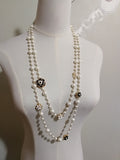 Long Simulated Pearl Necklace For Women No.5 Double Layer  pendant  long necklace Party  jewelry