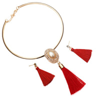 Nigerian Wedding Bridal Jewelry Sets Crystal Tassel Necklace & Pendant Women Statement Collar Water Drop Jewelry Sets