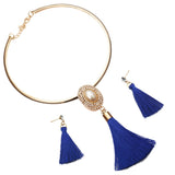 Nigerian Wedding Bridal Jewelry Sets Crystal Tassel Necklace & Pendant Women Statement Collar Water Drop Jewelry Sets