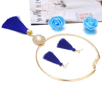Nigerian Wedding Bridal Jewelry Sets Crystal Tassel Necklace & Pendant Women Statement Collar Water Drop Jewelry Sets