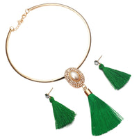 Nigerian Wedding Bridal Jewelry Sets Crystal Tassel Necklace & Pendant Women Statement Collar Water Drop Jewelry Sets