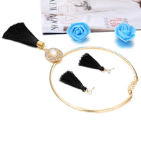 Nigerian Wedding Bridal Jewelry Sets Crystal Tassel Necklace & Pendant Women Statement Collar Water Drop Jewelry Sets