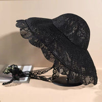 New Floppy Lace Hat Summer Big Wide Brim Sun Hat White Black Lace Kentucky Derby Church Party Wedding Hats Packable Beach Hat