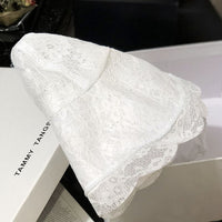 New Floppy Lace Hat Summer Big Wide Brim Sun Hat White Black Lace Kentucky Derby Church Party Wedding Hats Packable Beach Hat