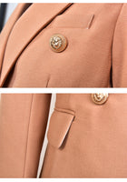 European Casual Slim fitness Metal Gold Button Jacket White Black Khaki Colors Female Blazer