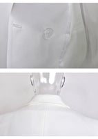 European Casual Slim fitness Metal Gold Button Jacket White Black Khaki Colors Female Blazer