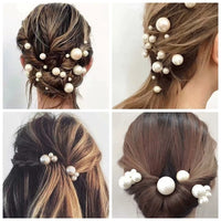 18 pics/lot Women Sparkling Pearls Hairpins Handmade Silver Hair Sticks European Pearls Hairbands Wedding Hair Accessories