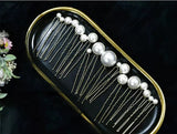 18 pics/lot Women Sparkling Pearls Hairpins Handmade Silver Hair Sticks European Pearls Hairbands Wedding Hair Accessories