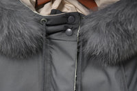 Winter Jacket Women Large Natural Fox Fur White Duck Down Coat Thick Parkas Warm Sash Tie Up Zipper Down Snow Outerwear
