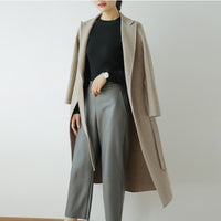 Autumn Winter Fashion  100% Real Wool Cloak Women with Real Fox Fur Collar Removable Woolen Coat