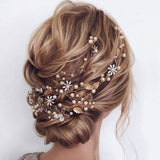 New Design Handmade Crystal Wedding Hair Accessories Tiara Headband Headpiece Simulated Pearl Bridal Hair Jewelry