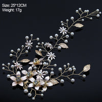 New Design Handmade Crystal Wedding Hair Accessories Tiara Headband Headpiece Simulated Pearl Bridal Hair Jewelry