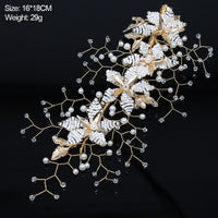 New Design Handmade Crystal Wedding Hair Accessories Tiara Headband Headpiece Simulated Pearl Bridal Hair Jewelry