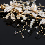 New Design Handmade Crystal Wedding Hair Accessories Tiara Headband Headpiece Simulated Pearl Bridal Hair Jewelry