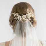 New Design Handmade Crystal Wedding Hair Accessories Tiara Headband Headpiece Simulated Pearl Bridal Hair Jewelry