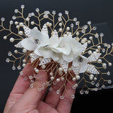 New Design Handmade Crystal Wedding Hair Accessories Tiara Headband Headpiece Simulated Pearl Bridal Hair Jewelry