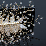 New Design Handmade Crystal Wedding Hair Accessories Tiara Headband Headpiece Simulated Pearl Bridal Hair Jewelry