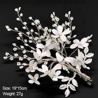 New Design Handmade Crystal Wedding Hair Accessories Tiara Headband Headpiece Simulated Pearl Bridal Hair Jewelry