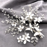 New Design Handmade Crystal Wedding Hair Accessories Tiara Headband Headpiece Simulated Pearl Bridal Hair Jewelry