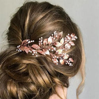 New Design Handmade Crystal Wedding Hair Accessories Tiara Headband Headpiece Simulated Pearl Bridal Hair Jewelry