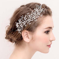 New Design Handmade Crystal Wedding Hair Accessories Tiara Headband Headpiece Simulated Pearl Bridal Hair Jewelry