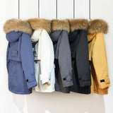 Winter Jacket Women Large Natural Fox Fur White Duck Down Coat Thick Parkas Warm Sash Tie Up Zipper Down Snow Outerwear