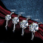 Classic 925 Sterling Silver Ring 1ct 2ct 3ct Round Brilliant Cut Simple style Engagement Anniversary Ring Exquisite Craftsmanshi