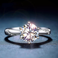 Classic 925 Sterling Silver Ring 1ct 2ct 3ct Round Brilliant Cut Simple style Engagement Anniversary Ring Exquisite Craftsmanshi