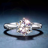 Classic 925 Sterling Silver Ring 1ct 2ct 3ct Round Brilliant Cut Simple style Engagement Anniversary Ring Exquisite Craftsmanshi
