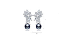 New Hot Selling Statement Brincos Micro Paved Tiny CZ Gray Simulated Pearl Drop Earrings for Women Dangle Jewelry Gift