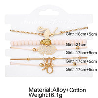 30 Styles Bohemian Bracelet Set For women Shell Star Map lotus pineapple Heart Natural stone Beads chains Bangle Boho Jewelry