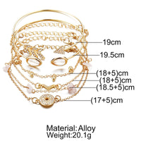 30 Styles Bohemian Bracelet Set For women Shell Star Map lotus pineapple Heart Natural stone Beads chains Bangle Boho Jewelry