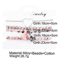 30 Styles Bohemian Bracelet Set For women Shell Star Map lotus pineapple Heart Natural stone Beads chains Bangle Boho Jewelry