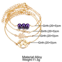 30 Styles Bohemian Bracelet Set For women Shell Star Map lotus pineapple Heart Natural stone Beads chains Bangle Boho Jewelry
