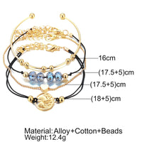 30 Styles Bohemian Bracelet Set For women Shell Star Map lotus pineapple Heart Natural stone Beads chains Bangle Boho Jewelry