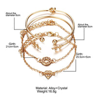 30 Styles Bohemian Bracelet Set For women Shell Star Map lotus pineapple Heart Natural stone Beads chains Bangle Boho Jewelry