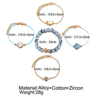 30 Styles Bohemian Bracelet Set For women Shell Star Map lotus pineapple Heart Natural stone Beads chains Bangle Boho Jewelry