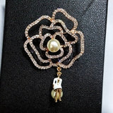 Luxury korean jewlery  style flowers Lapel Pins  pearls Brooches flower Broche Broach Jewelry for Women
