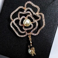 Luxury korean jewlery  style flowers Lapel Pins  pearls Brooches flower Broche Broach Jewelry for Women