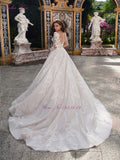 Gorgeous Wedding Dress A Line With Full Sleeve Button Closure Of Pink Belt