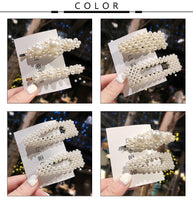 Fashion 1Set Women Girls Cute Pearls Hair Clips Sweet Headwear Hair Ornament Hairpin Barrette Headband Hair Accessories