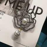 Luxury korean jewlery  style flowers Lapel Pins  pearls Brooches flower Broche Broach Jewelry for Women