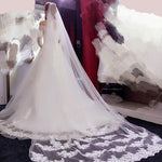 3M 5M One Layer Lace Edge White Ivory Catherdal Wedding Veil Long Bridal Veil  Wedding